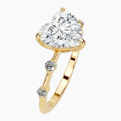 Rosavelle Heart Cut Accent Moissanite Ring