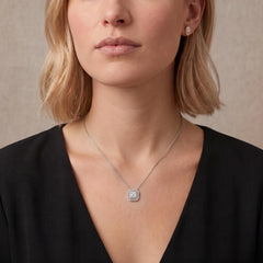 Aurélisse 1 Carat Asscher Moissanite Double Halo Necklace