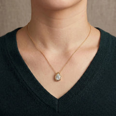 Delicate Pear Cut Moissanite Necklace