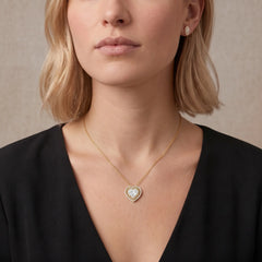 Aurélisse 1 Carat Heart Moissanite Double Halo Necklace