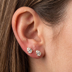Pear Cut Moissanite Stud Earrings