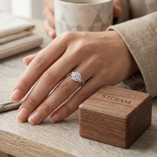 Vine-shaped Design Moissanite Ring