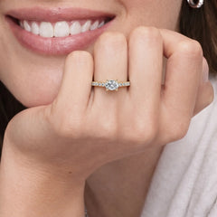 The Celeste Marquise Moissanite Pave Ring (0.5ct) in Yellow Gold