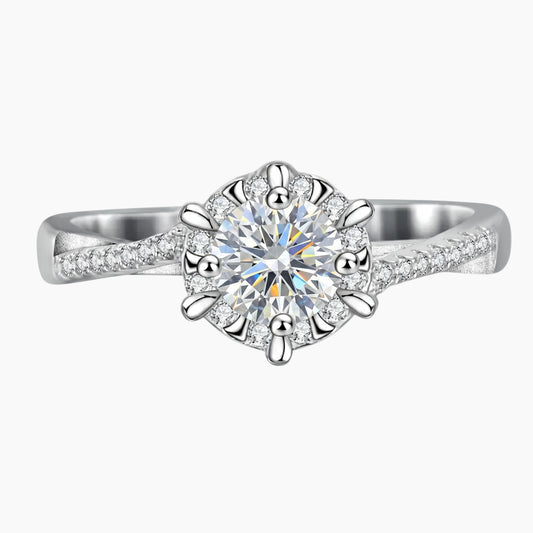 Intertwined Round Cut Moissanite Ring