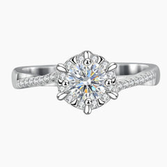 Intertwined Round Cut Moissanite Ring
