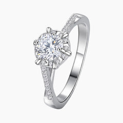 Intertwined Round Cut Moissanite Ring