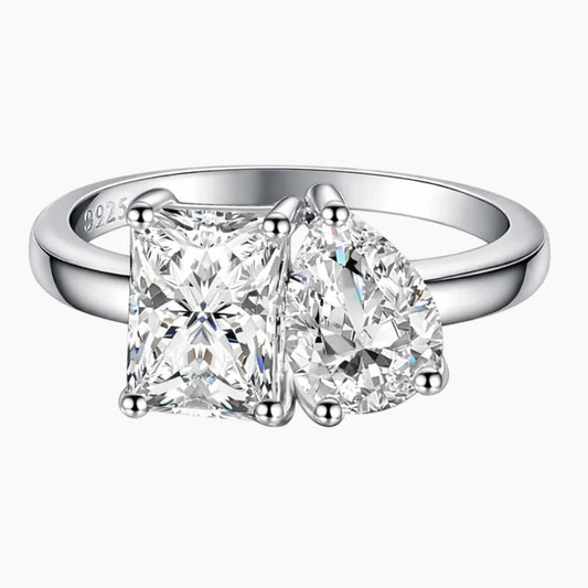 Pear & Radiant Cut Toi et Moi Moissanite  Ring