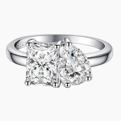 Pear & Radiant Cut Toi et Moi Moissanite  Ring