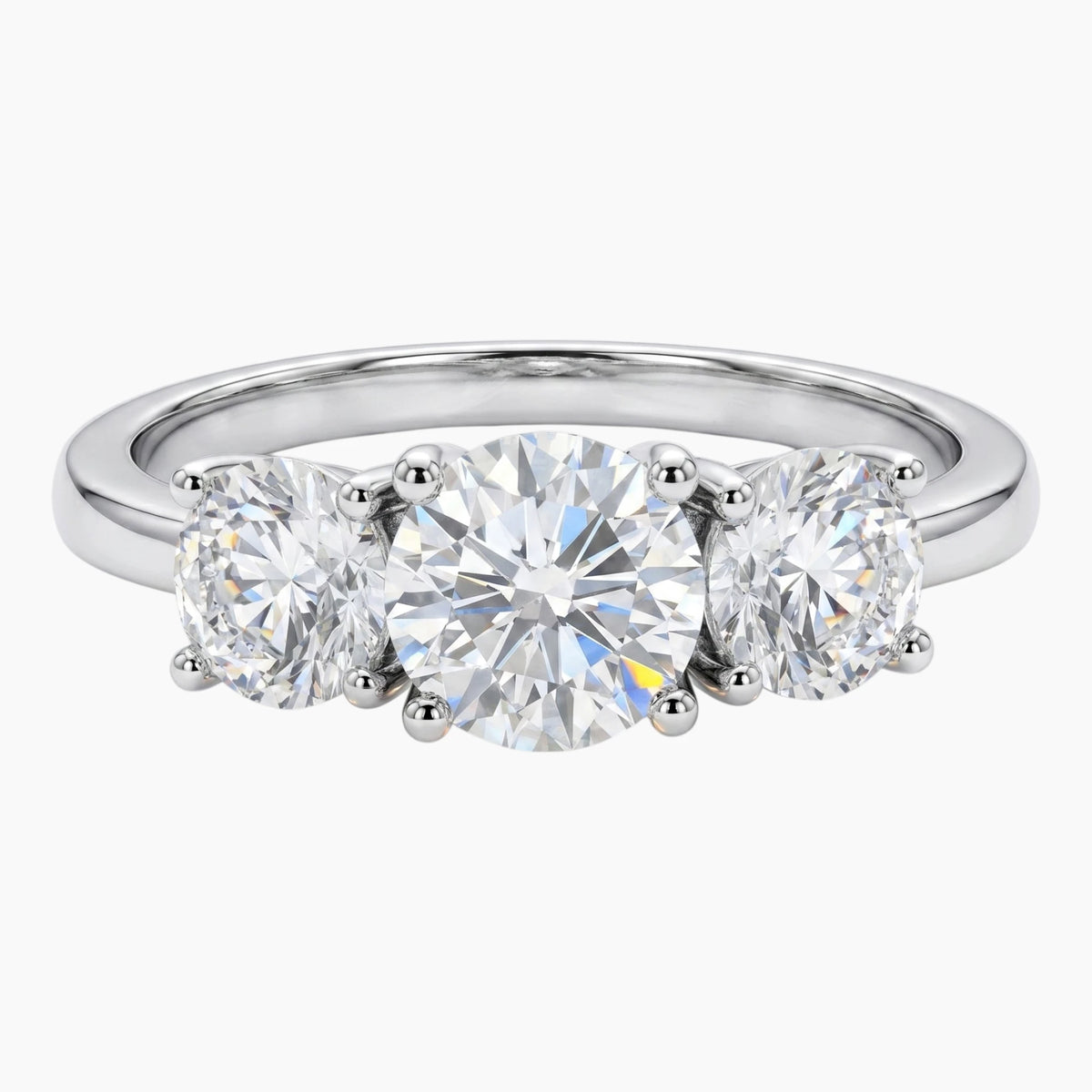 Celestial Glow Moissanite 3-Stone Ring