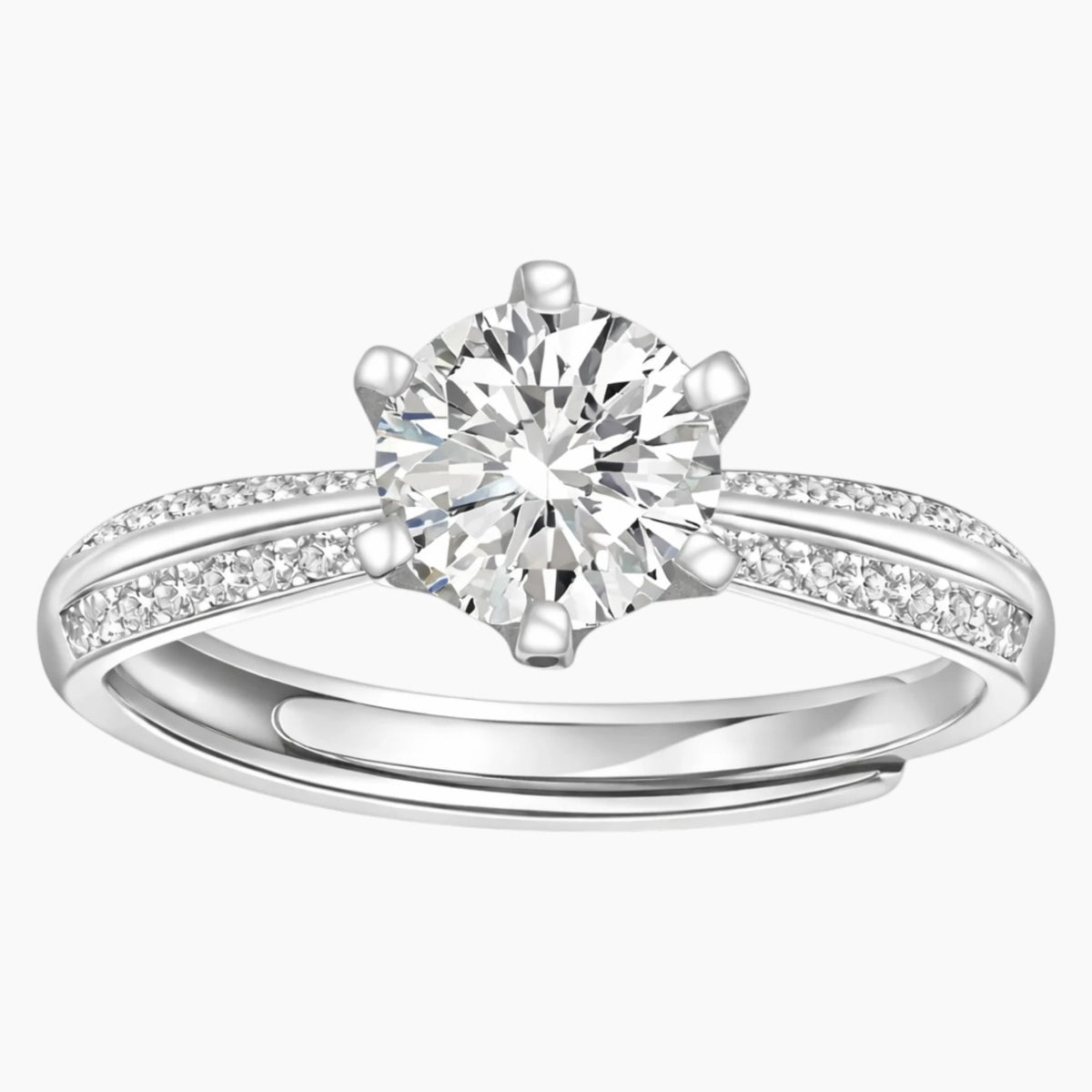 Moissanite Cathedral Engagement Ring