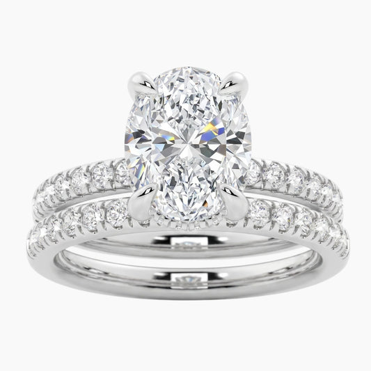 Oval Moissanite Stacking Ring Set