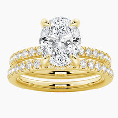 Oval Moissanite Stacking Ring Set