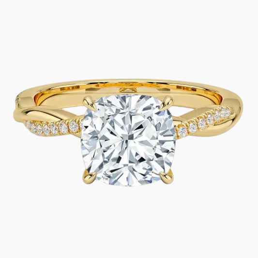 Ewiger Reben-Kissenschliff-Moissanit-Ring
