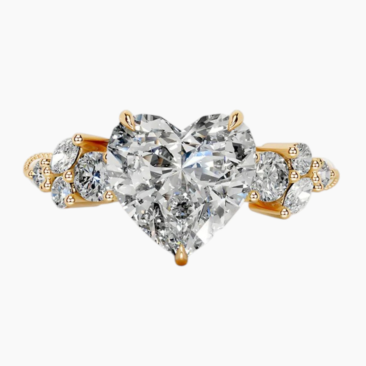 Eternal Heart Moissanite Engagement Ring in 18K Gold