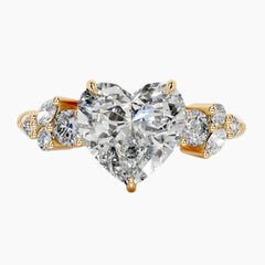 Eternal Heart Moissanite Engagement Ring in 18K Gold