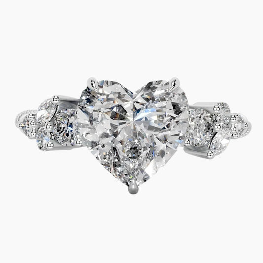 Eternal Heart Moissanite Engagement Ring in 18K Gold