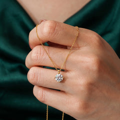 Timeless Brilliance Classic 4-Prong Solitaire Moissanite Necklace