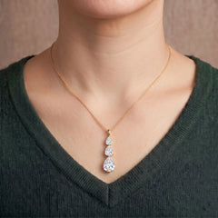 Célorienne Graduated Pear Moissanite Drop Necklace