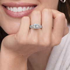Princess Cut Square  Moissanite Ring Set