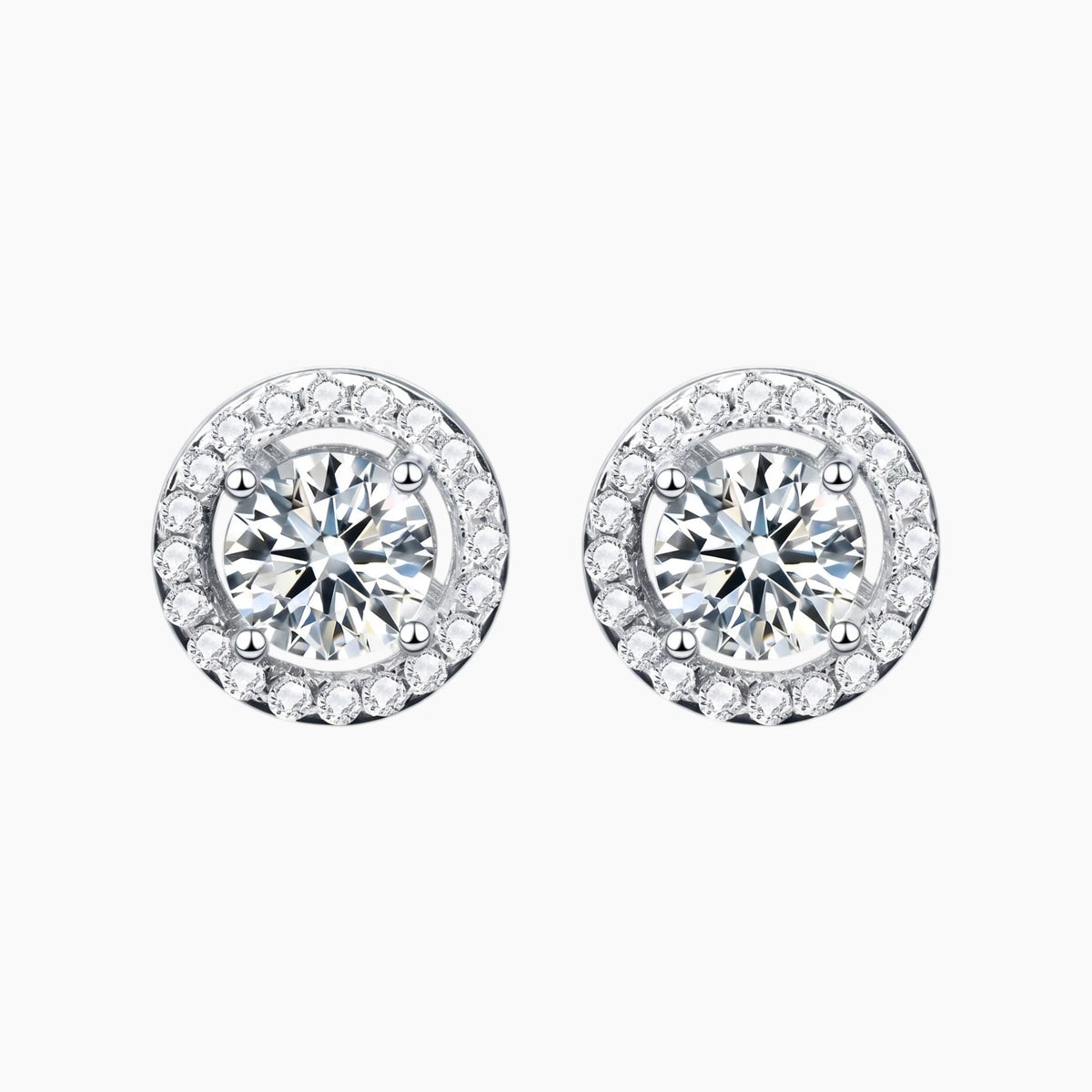 Circular Cutouts Moissanite Stud Earrings