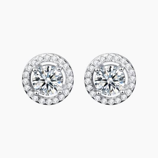 Circular Cutouts Moissanite Stud Earrings