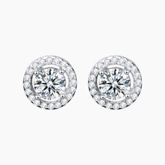 Circular Cutouts Moissanite Stud Earrings