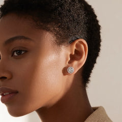 Circular Cutouts Moissanite Stud Earrings
