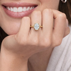 Queen Setting Oval Moissanite Ring