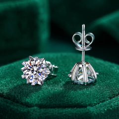 Snowflake Moissanite Stud Earrings