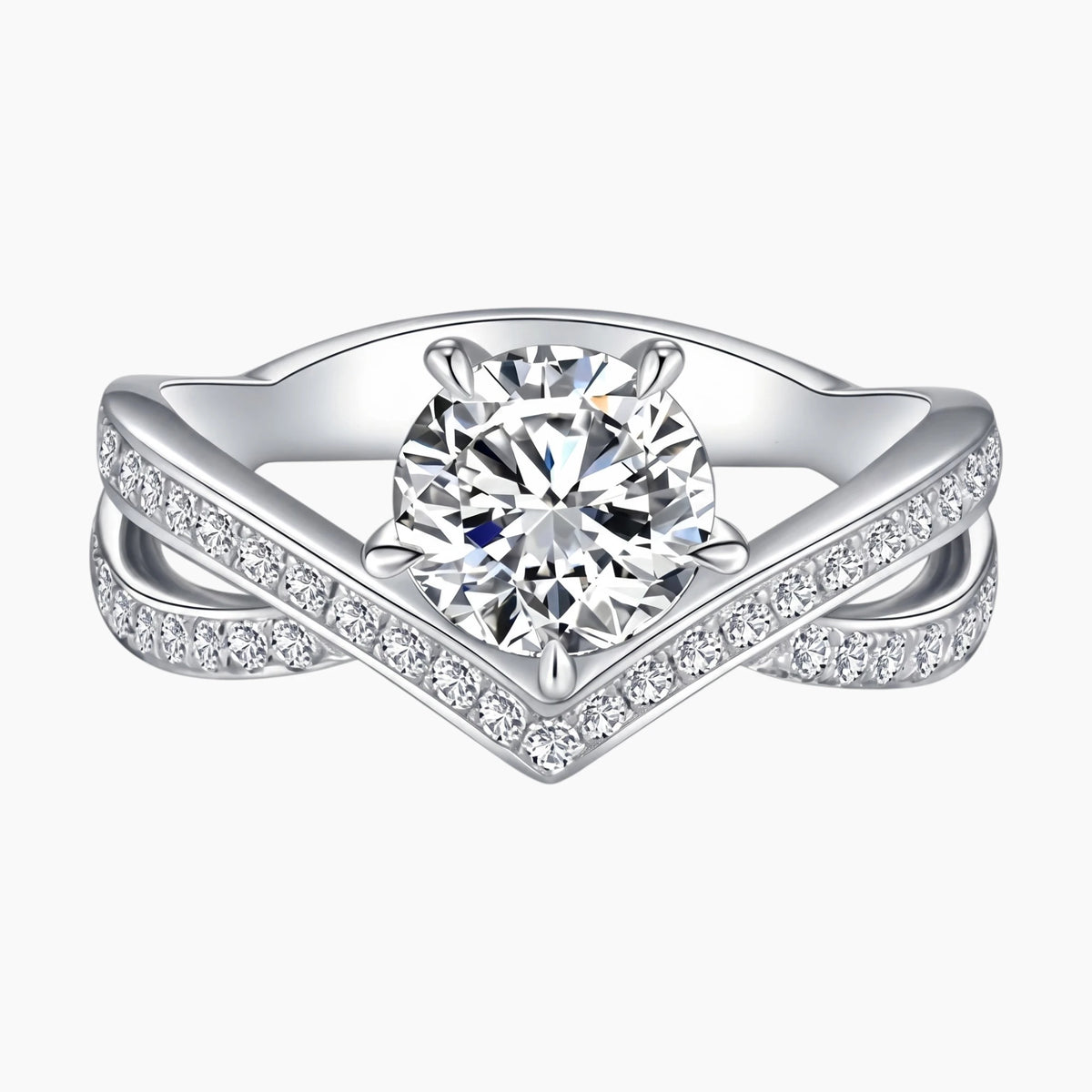 Crown-shaped Moissanite Ring