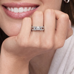 Édrien Round Moissanite Pavé Wide Band Ring