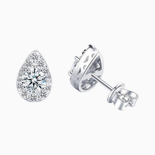Teardrop Moissanite Stud Earrings