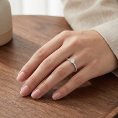 Luxurious Four-prong Moissanite Ring