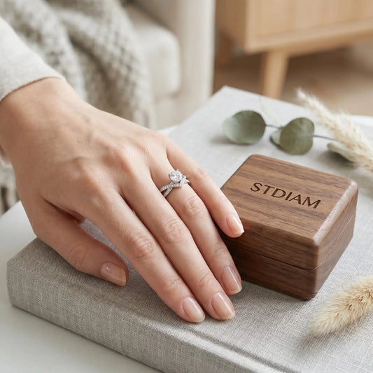 Crown-shaped Moissanite Ring