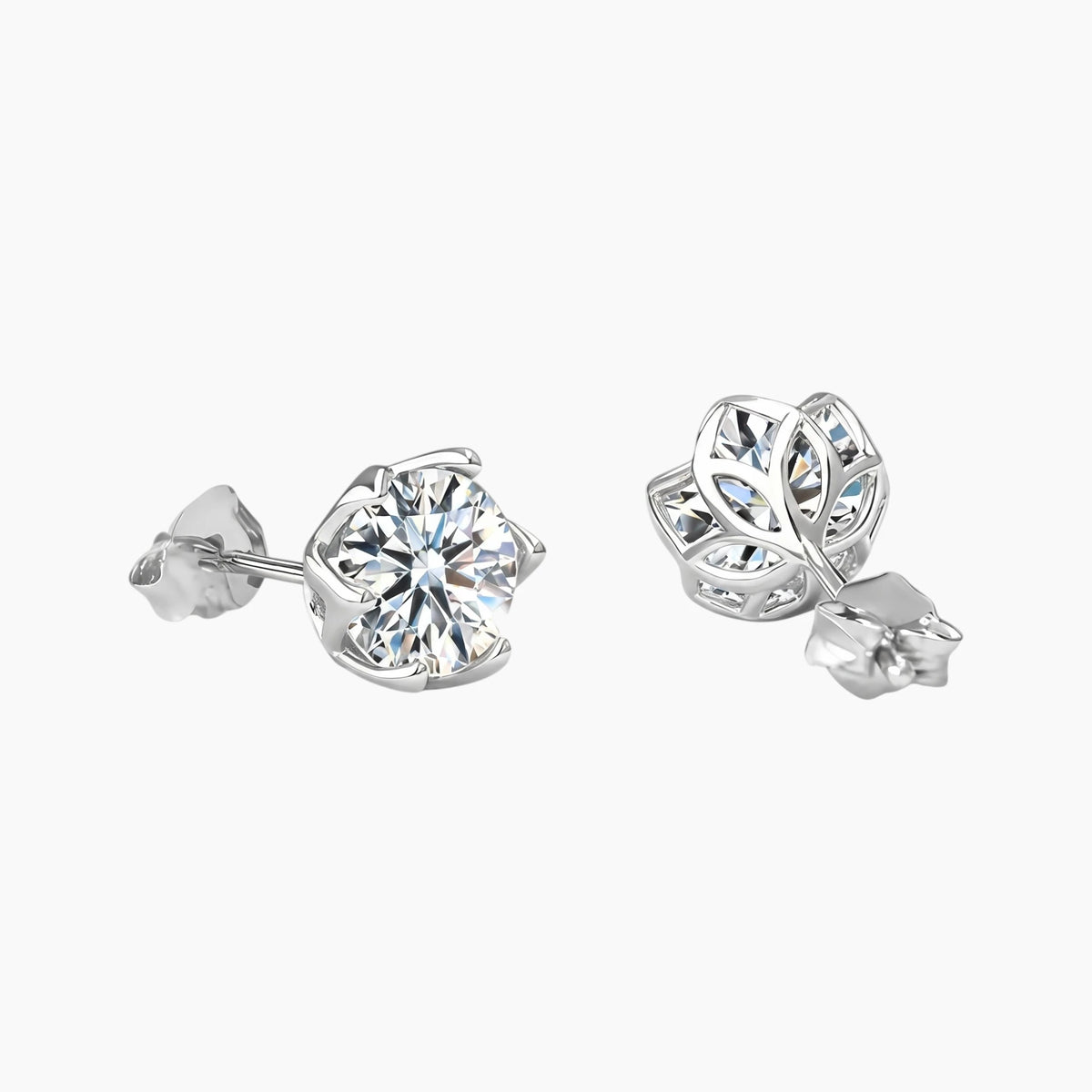 Six-Prong Moissanite Stud Earrings