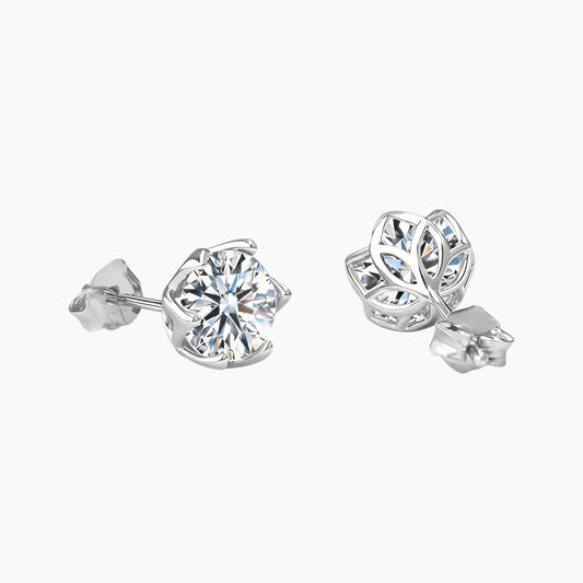 Six-Prong Moissanite Stud Earrings