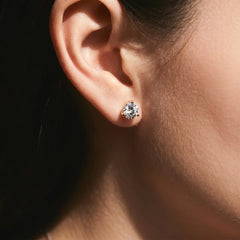Four-prong Moissanite Stud Earrings