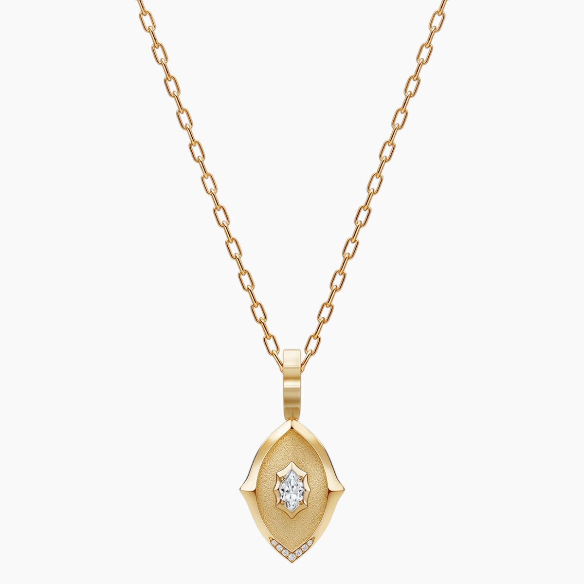 Aurelia Geometric Marquise Cut Moissanite Pendant Necklace