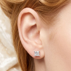 Princess Cut Moissanite Stud Earrings