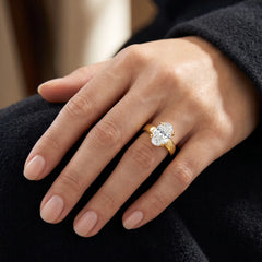 Veyra 3 Carat Oval Double-Claw Wide Band Moissanite Ring