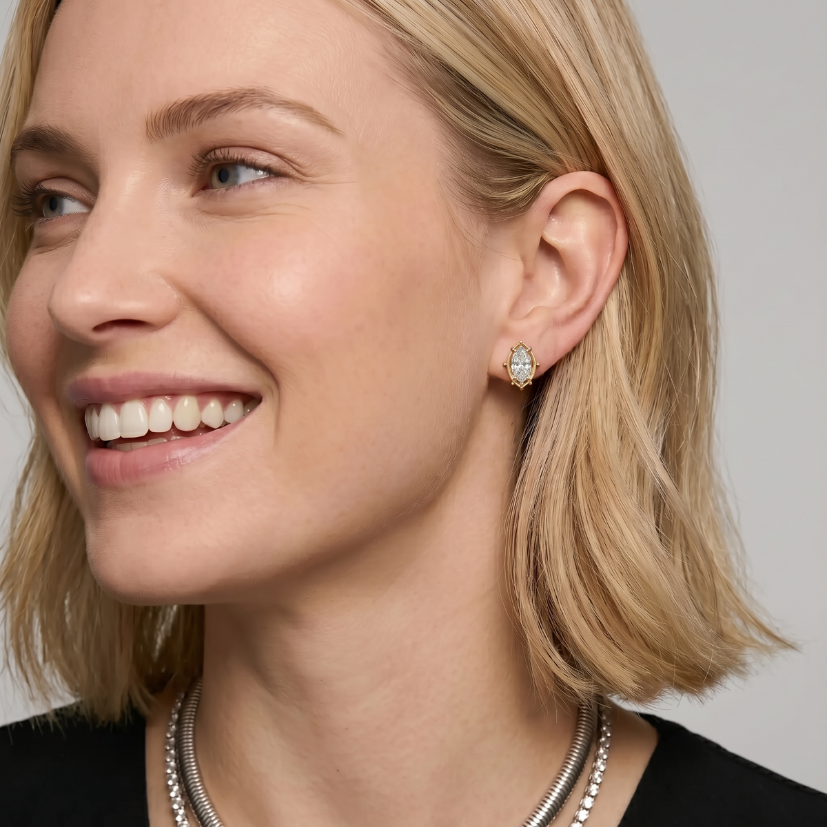 Fleuréa Marquise Moissanite Stud Earrings