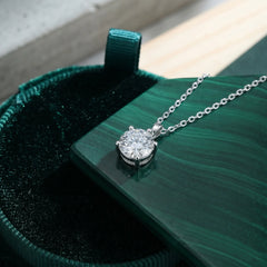 Timeless Brilliance Classic 4-Prong Solitaire Moissanite Necklace