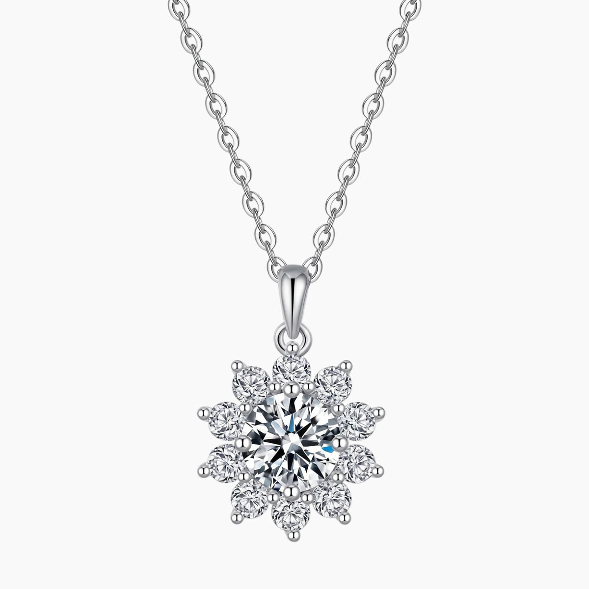Eternal Halo Sunflower Moissanite Necklace