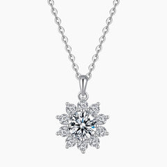 Eternal Halo Sunflower Moissanite Necklace