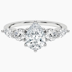Five Stones Pear Moissanite Ring