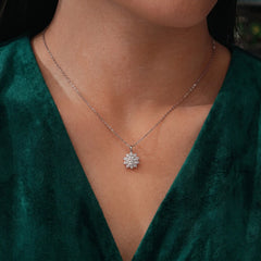 Eternal Halo Sunflower Moissanite Necklace
