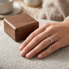 Fine Twist Half Eternity Stacking Ring