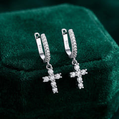 Cross-shaped Moissanite Earrings