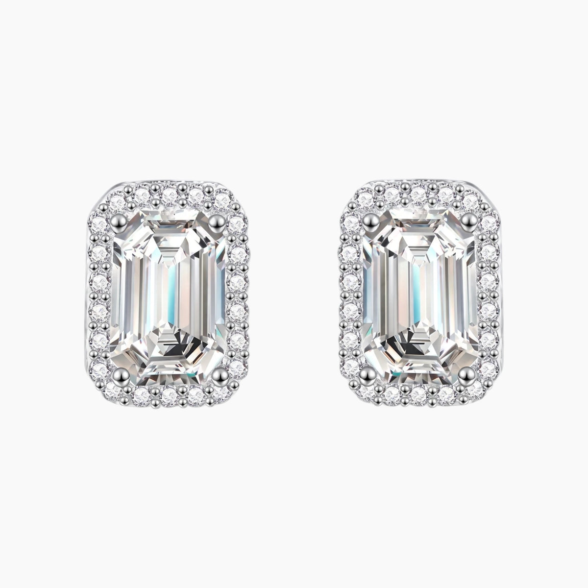 Square Moissanite Stud Earrings