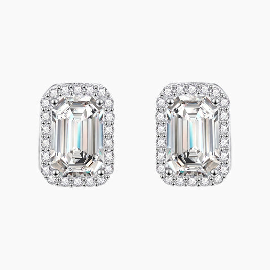 Square Moissanite Stud Earrings